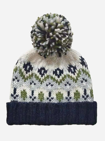 Fairisle Knit Hat- Navy