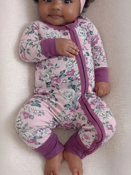 2-Way Zip Romper-Blissful Blossoms