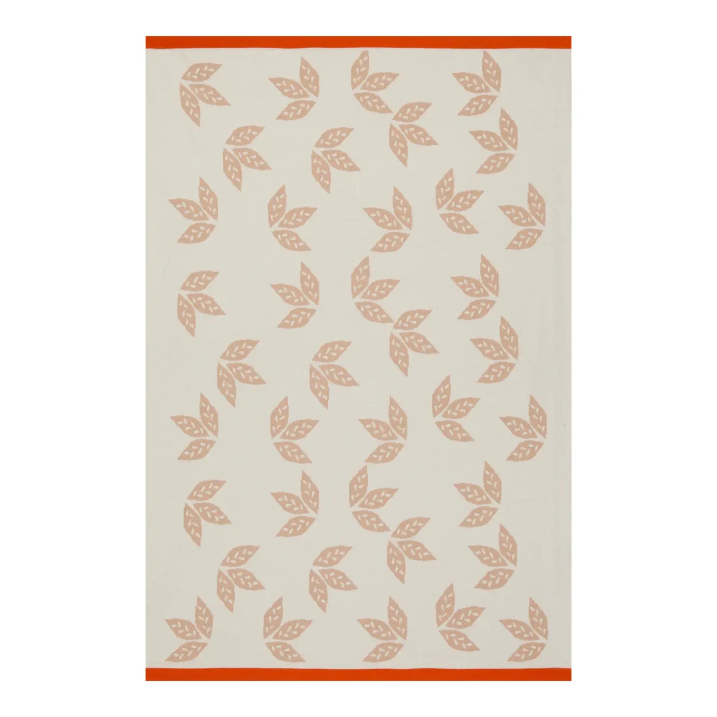 Cotton Knit Stroller/Pram Baby Blanket- Reversible Leaf Pink