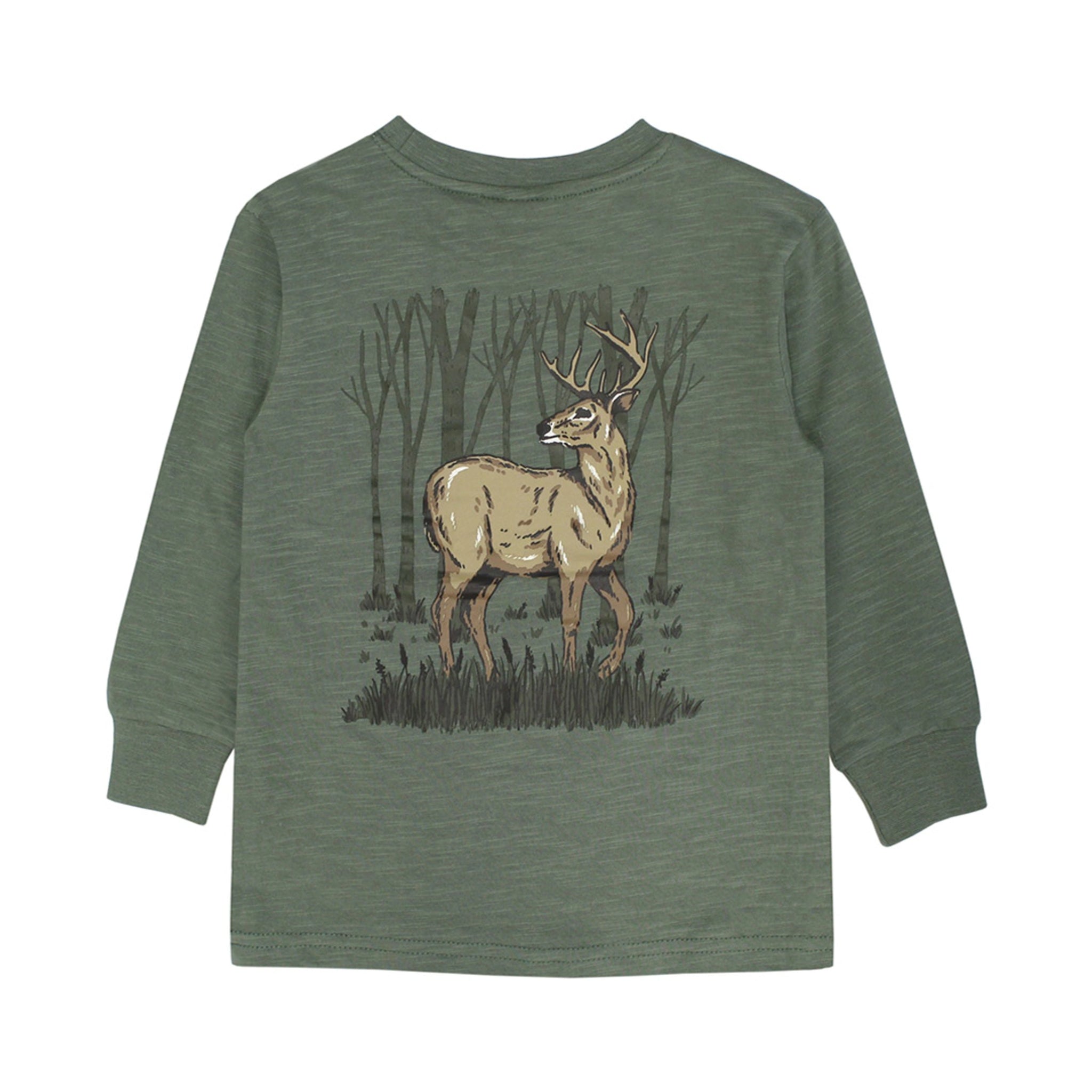 FOREST DEER FRONT AND BACK TOP LS