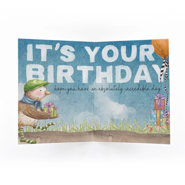 Green Socks Happy Birthday Card