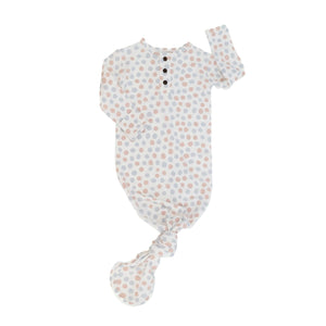 Knotted Gown - Polka Dot Grey