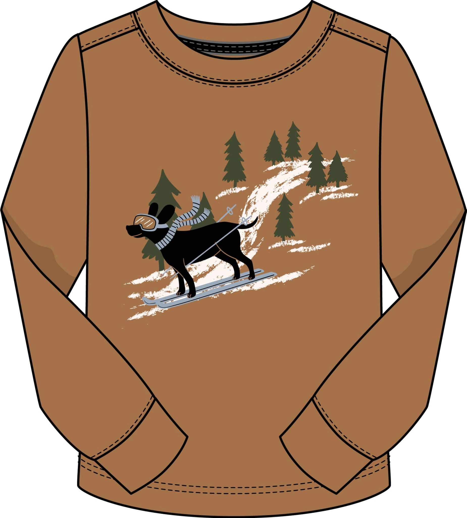 LS Ski Dog Tee-Tan