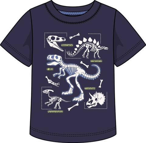 GLOW IN THE DARK DINO SKELETON TOP