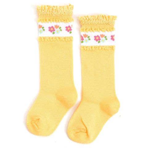 Buttercup Blooms Lace Top Knee Highs