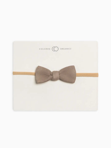 Organic Baby Dainty Bow Headband -Taupe