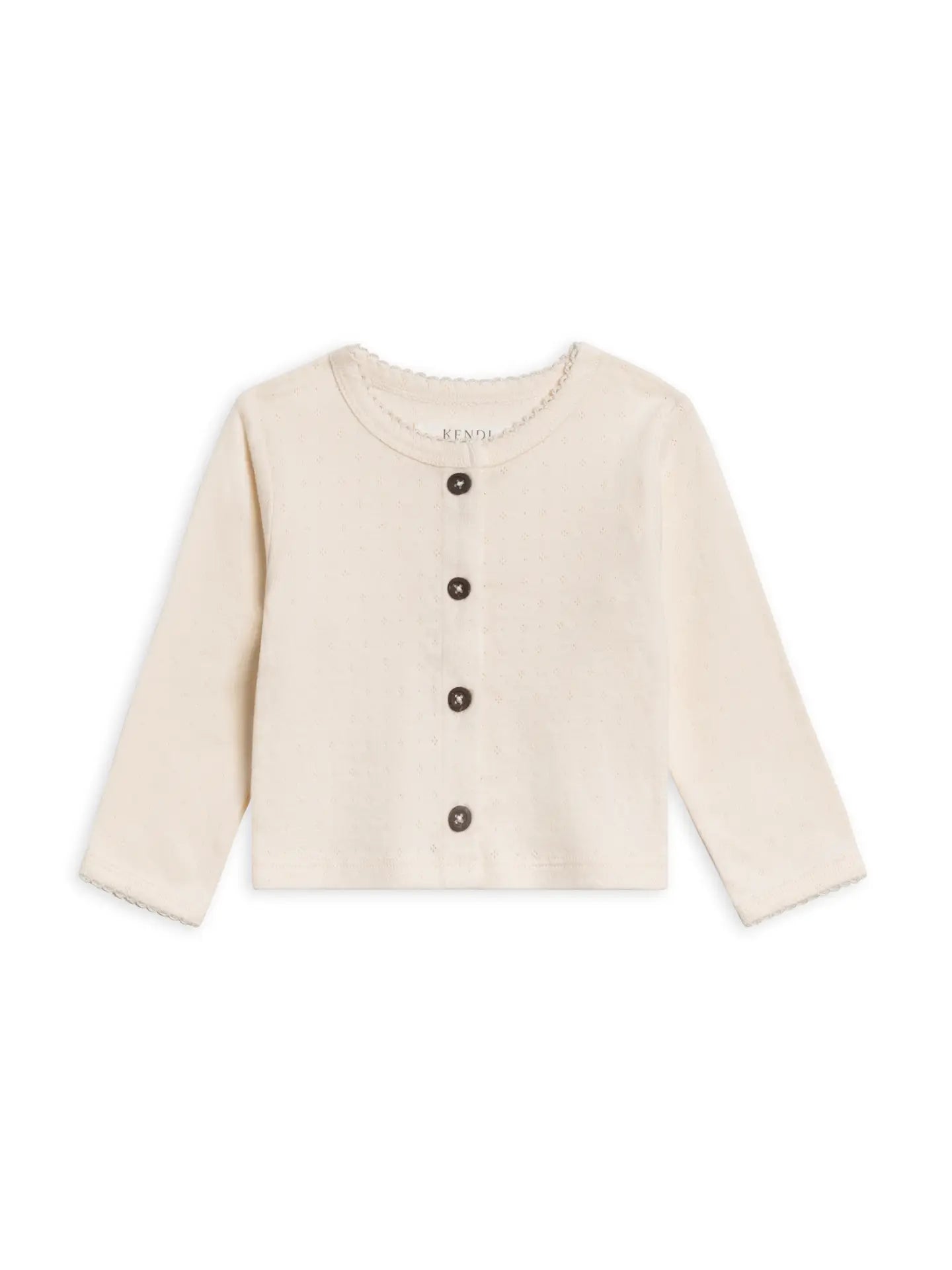 Clara Pointelle Cardigan - Ivory