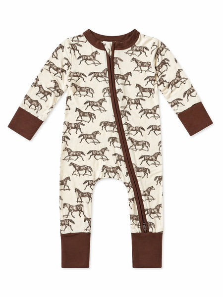 2-Way Zip Romper-Wild Mustang