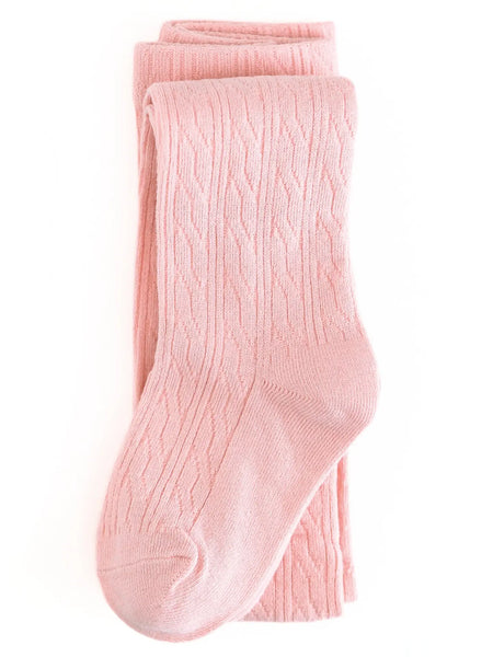 Quartz Pink Cable Knit Tights