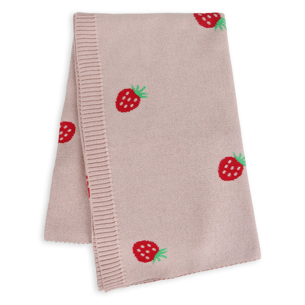 Strawberry - Jacquard Knit Baby Blanket