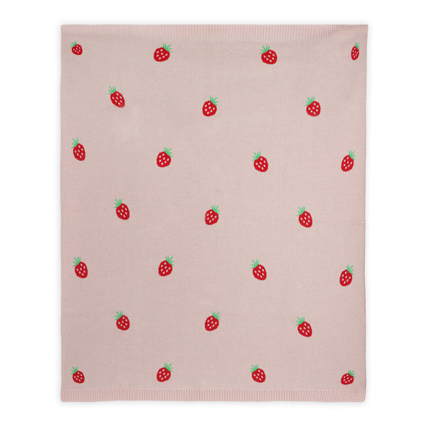 Strawberry - Jacquard Knit Baby Blanket