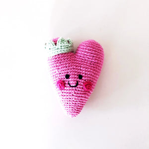 Plush Heart Baby Toy Pink