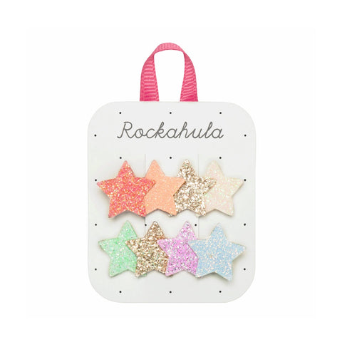 Rainbow Shimmer Star Clips H2273M