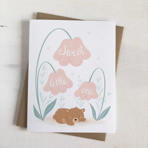 Sweet Little One - Woodland New Baby Greeting Card