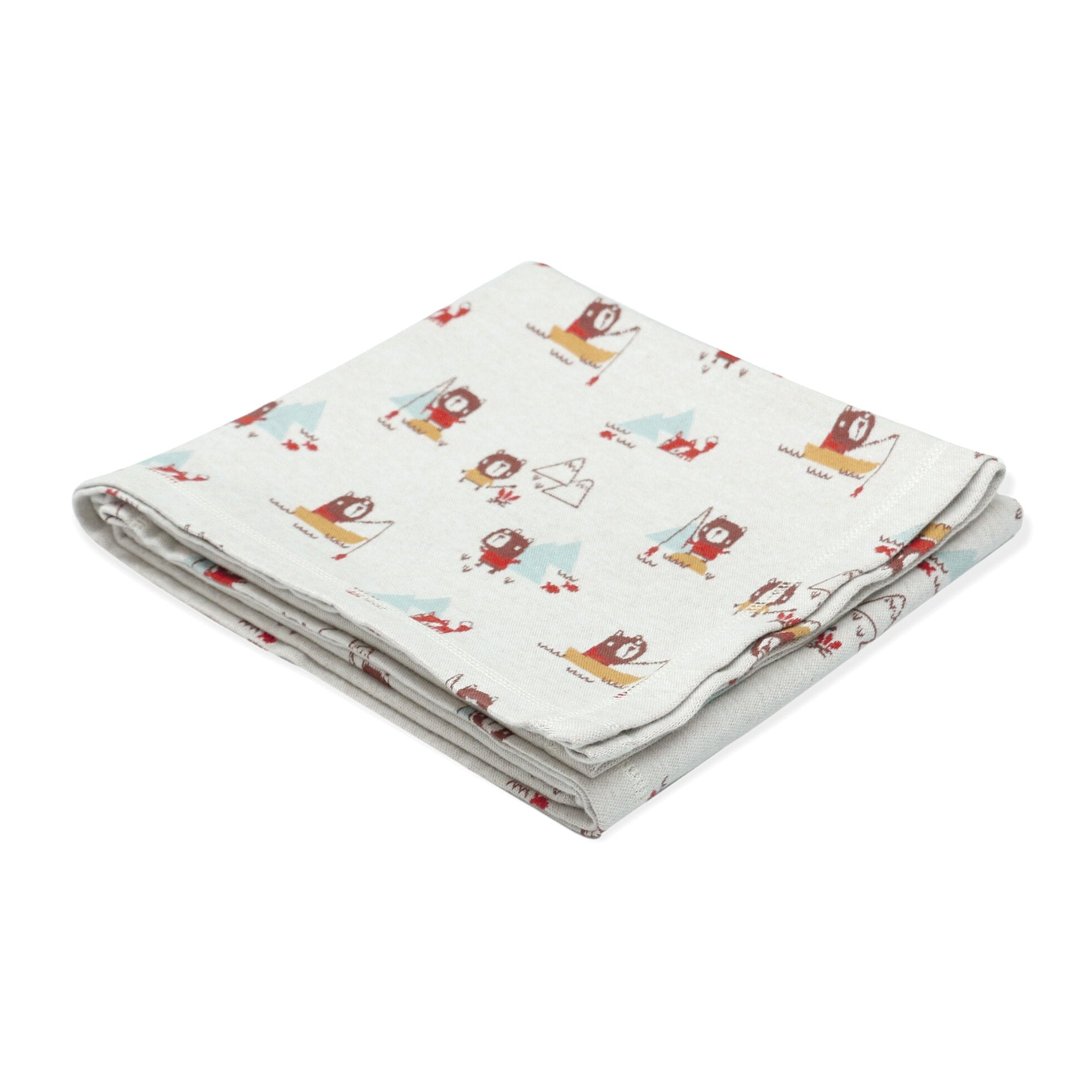 Camping Bear & Fox Jacquard Knit Blanket