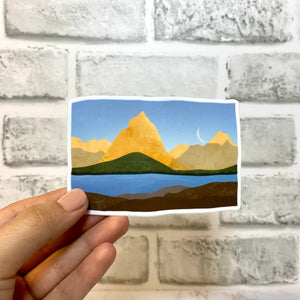 Mountain Moonrise Glacier National Park Sticker