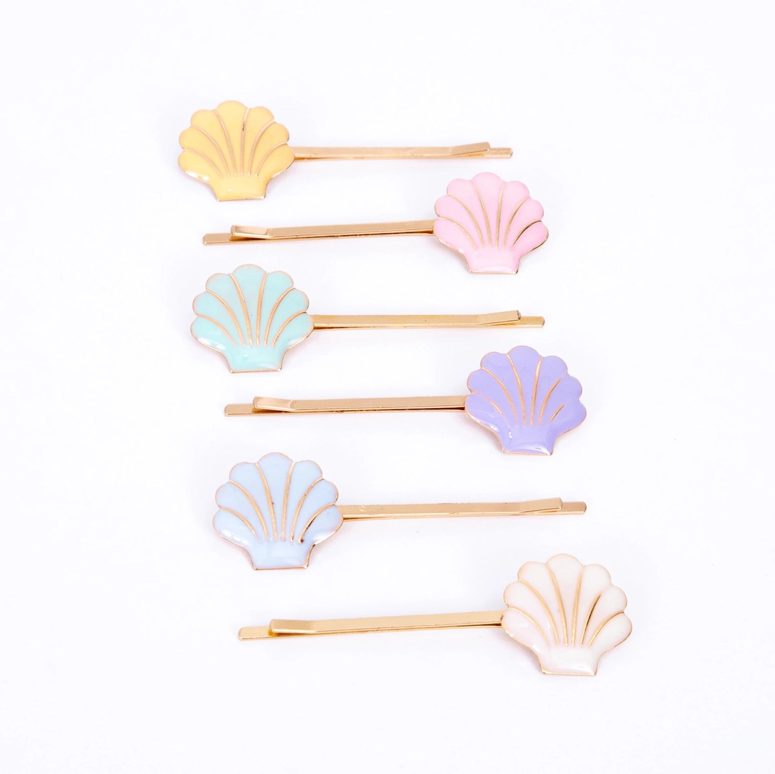Enamel Shell Hair Slides