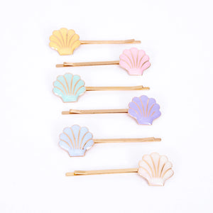 Enamel Shell Hair Slides