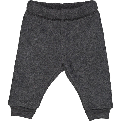 Woolly fleece pants -Dark grey melange