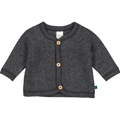 Woolly fleece jacket -Dark grey melange