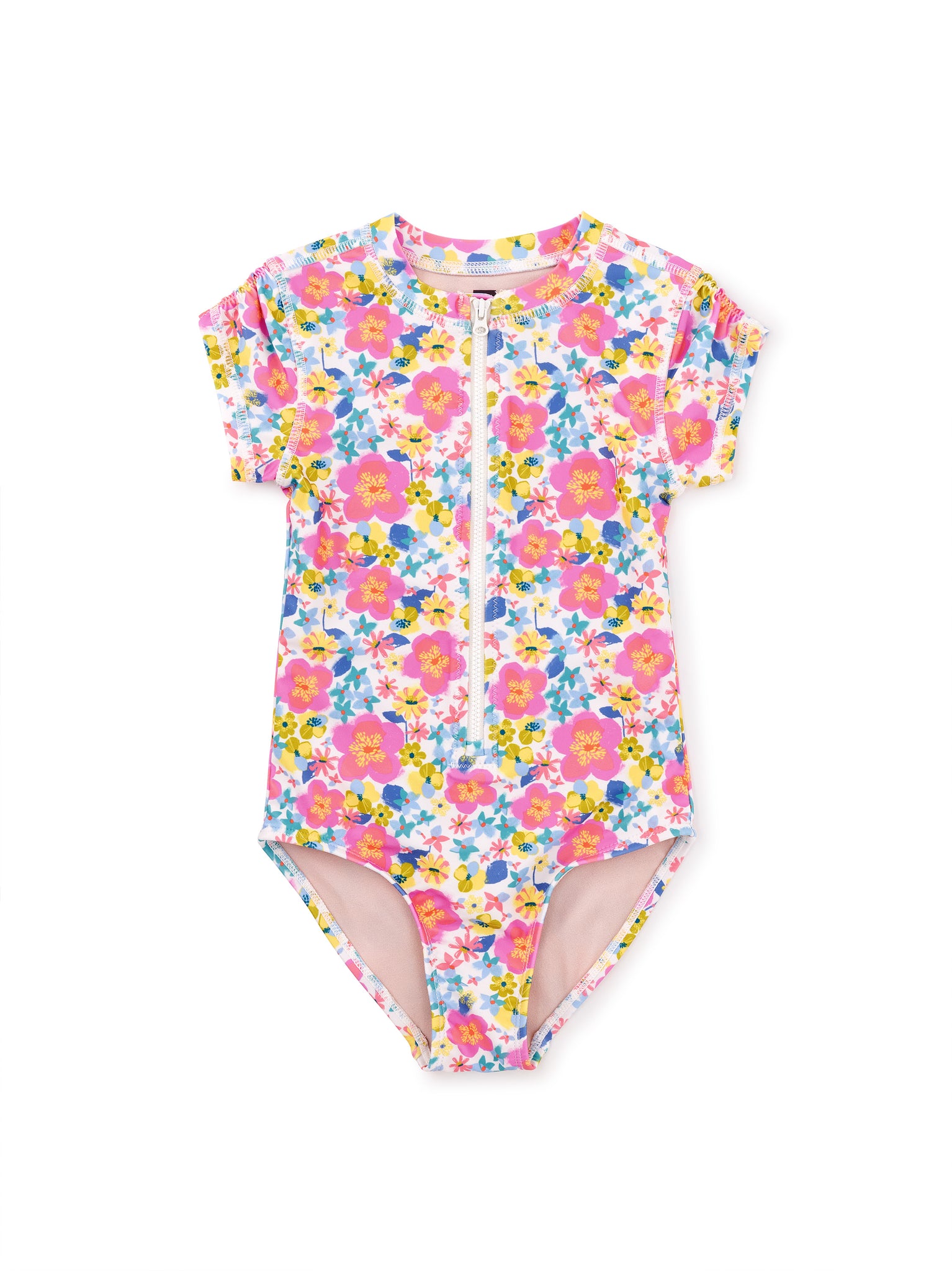 Rash Guard One-Piece Swimsuit/Tropical Hibiscus Floral