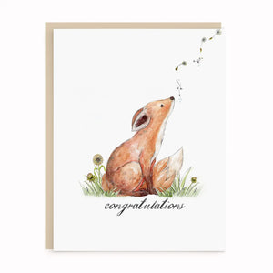 Baby Fox Wish -Greeting Card