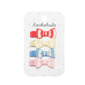 Vintage Seaside Mini Bow Clips