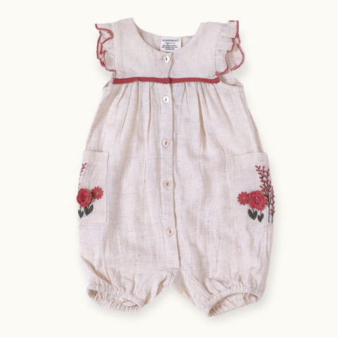 Victoria Embroidered Floral Baby Romper