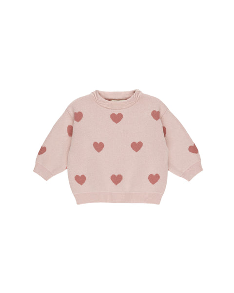 HEART KNIT SWEATER SET|| BUBBLEGUM