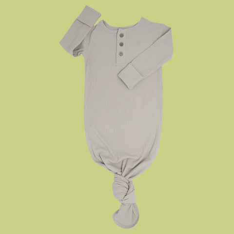 Knotted Gown - Oatmeal Ribbed