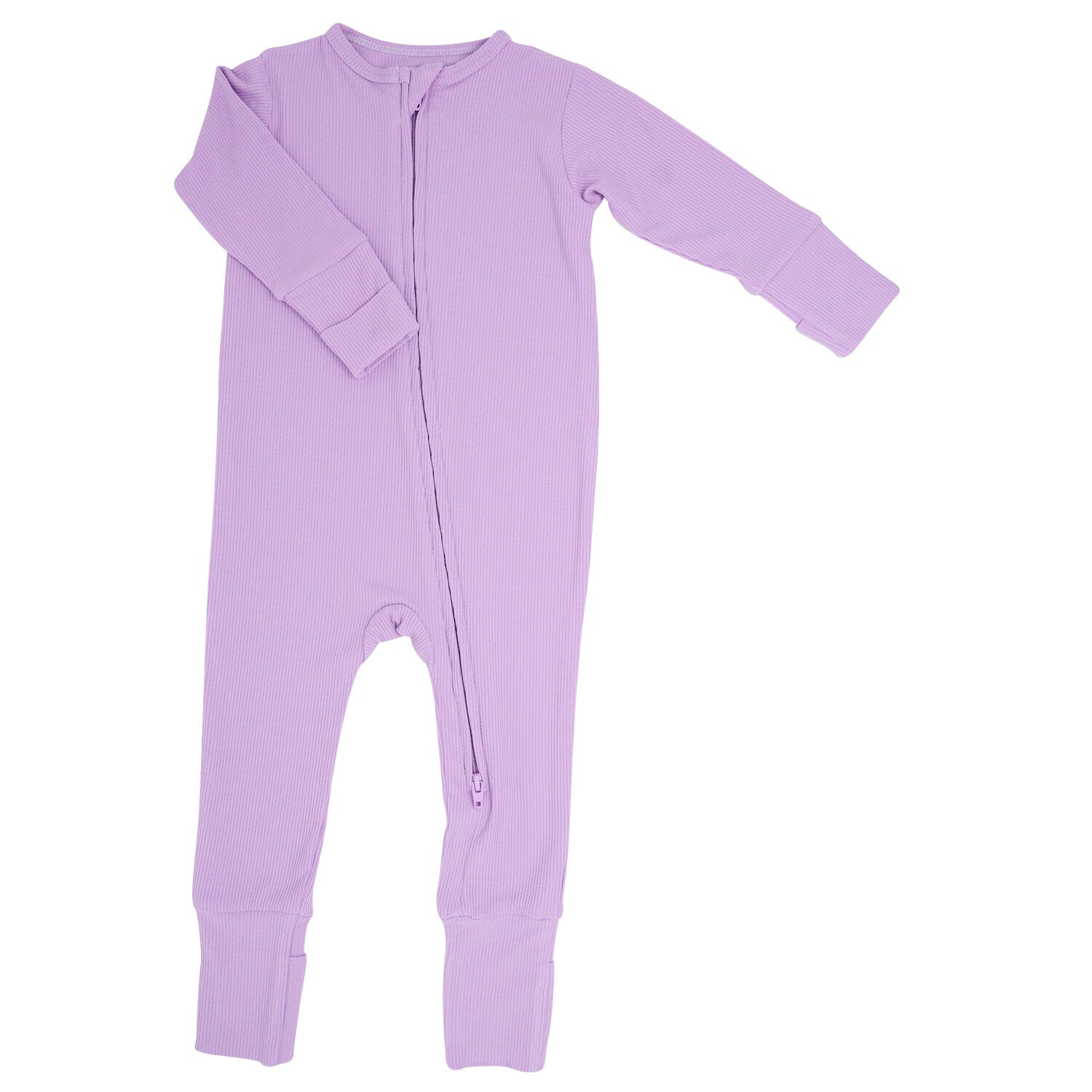 Convertible Romper - Lupine Purple Ribbed