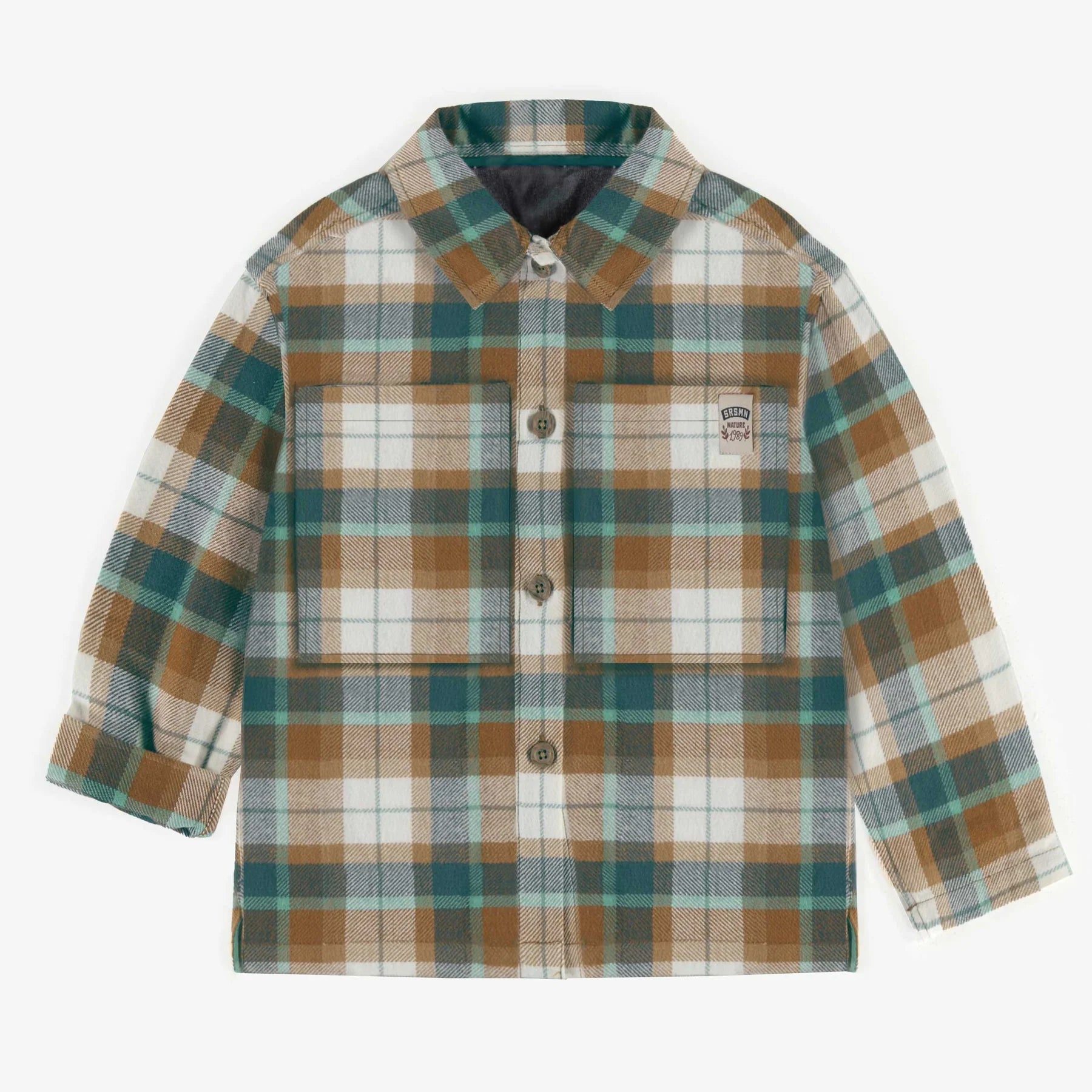 GREEN AND BROWN PLAID SHIRT IN FLANNEL