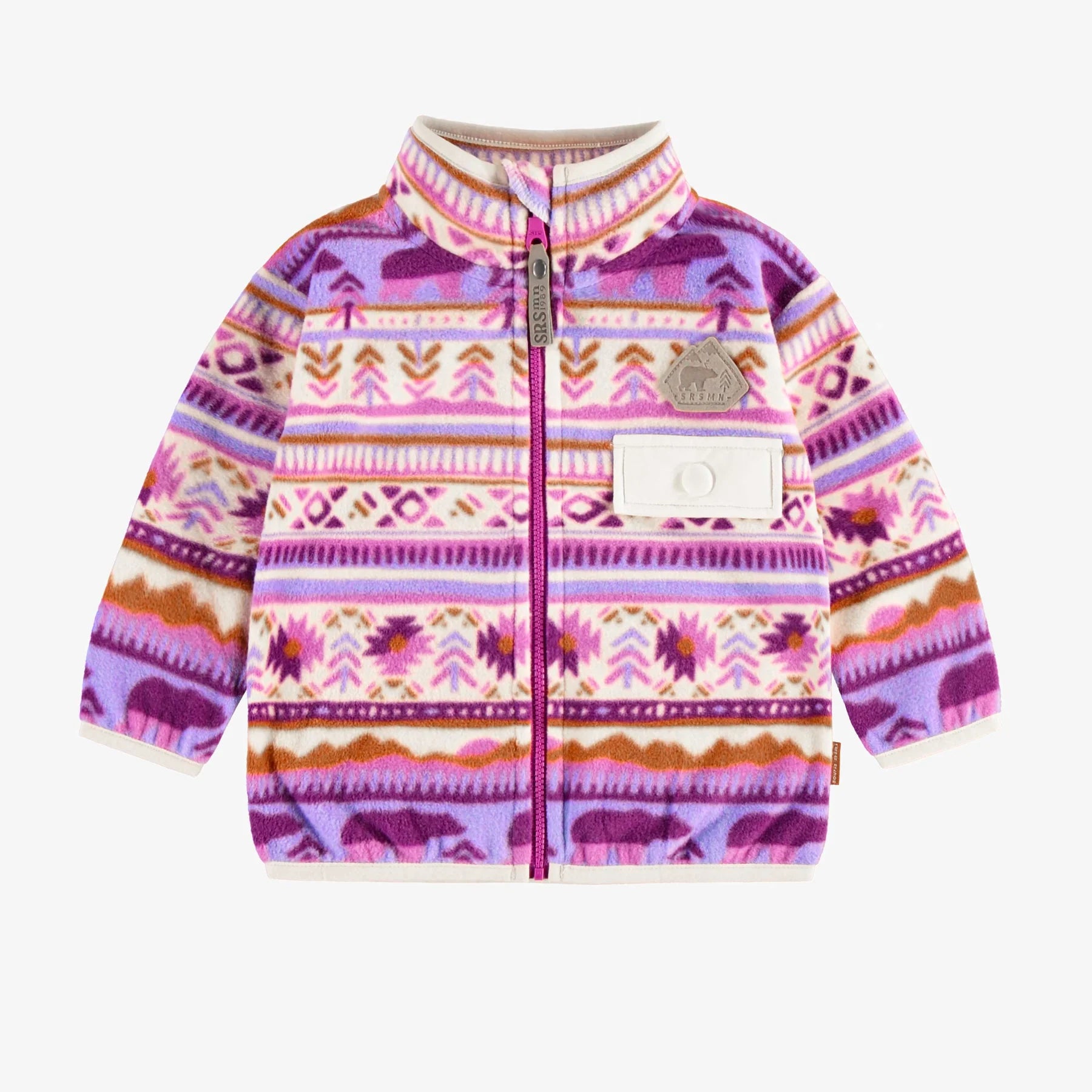 Purple patterned Jacket in fleece