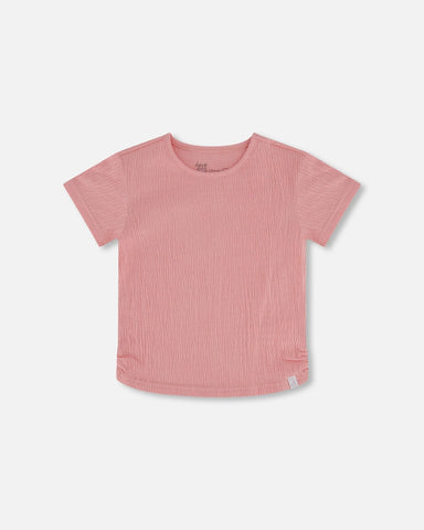 Crinkle Jersey Top Silver Pink