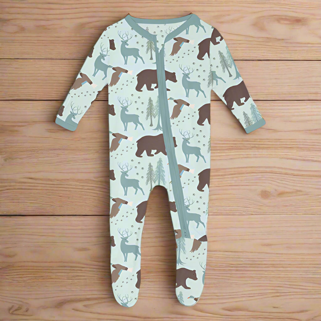 Footie with 2 Way Zipper -Fresh Air Forest Adventure