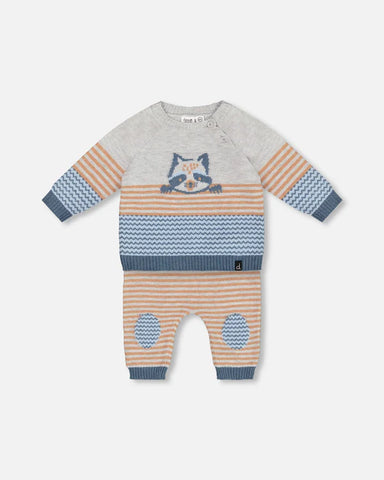 Knit Sweater And Pant Set-Raccoon