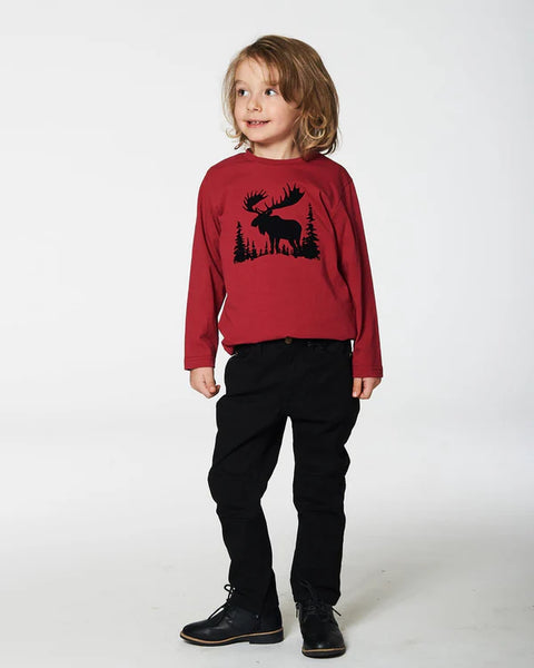 T-Shirt Red With Moose Print