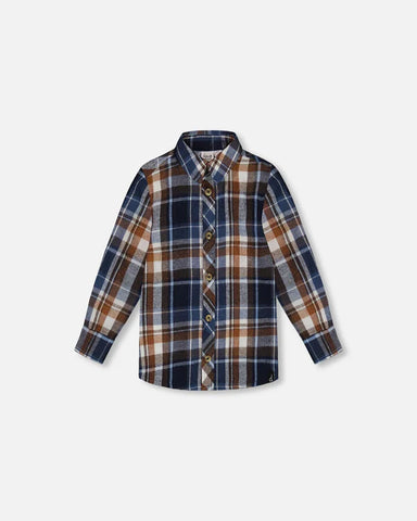 L/S Button Down Shirt Plaid-Blue And Hazel