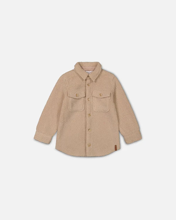 Sherpa Overshirt With Pocket Beige