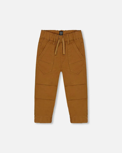 Stretch Twill Pleated Knee Jogger Pants Chipmunk