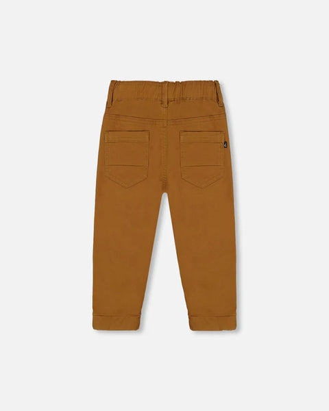 Stretch Twill Pleated Knee Jogger Pants Chipmunk