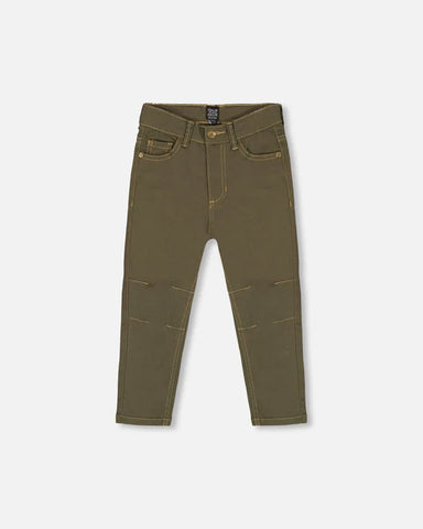 Stretch Twill Straight Leg Jean Olive Night