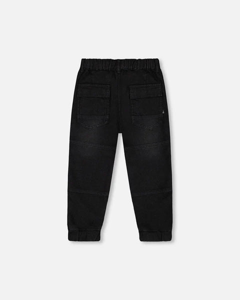 French Terry Jogger Pants Black Denim