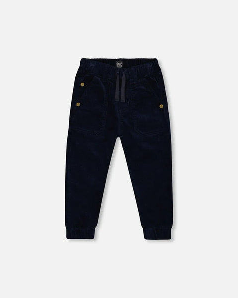 Stretch Corduroy Jogger Pants Peacoat