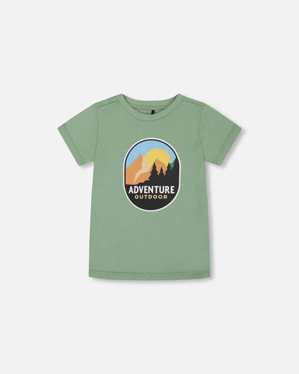 Organic Jersey T-Shirt With Print-Adventure