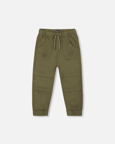 Stretch Twill Jogger-Burnt Olive