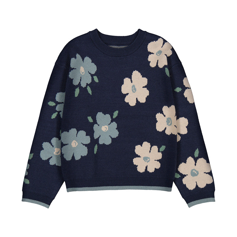 Jacquard sweater-petroleum 4303