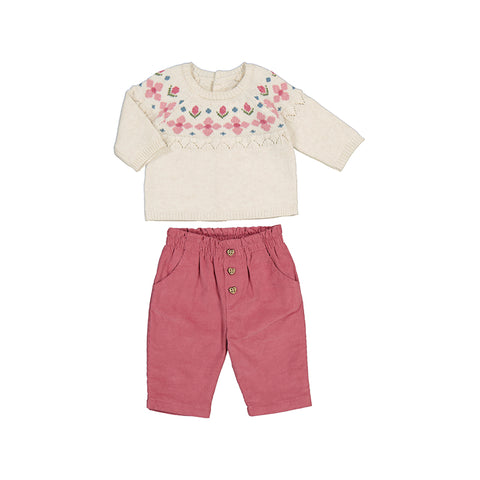 Sweater and pant set-pink 2519