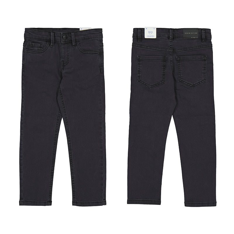 Basic slim fit trousers-black 504