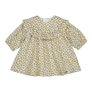 Printed velvet dress-olive 2822